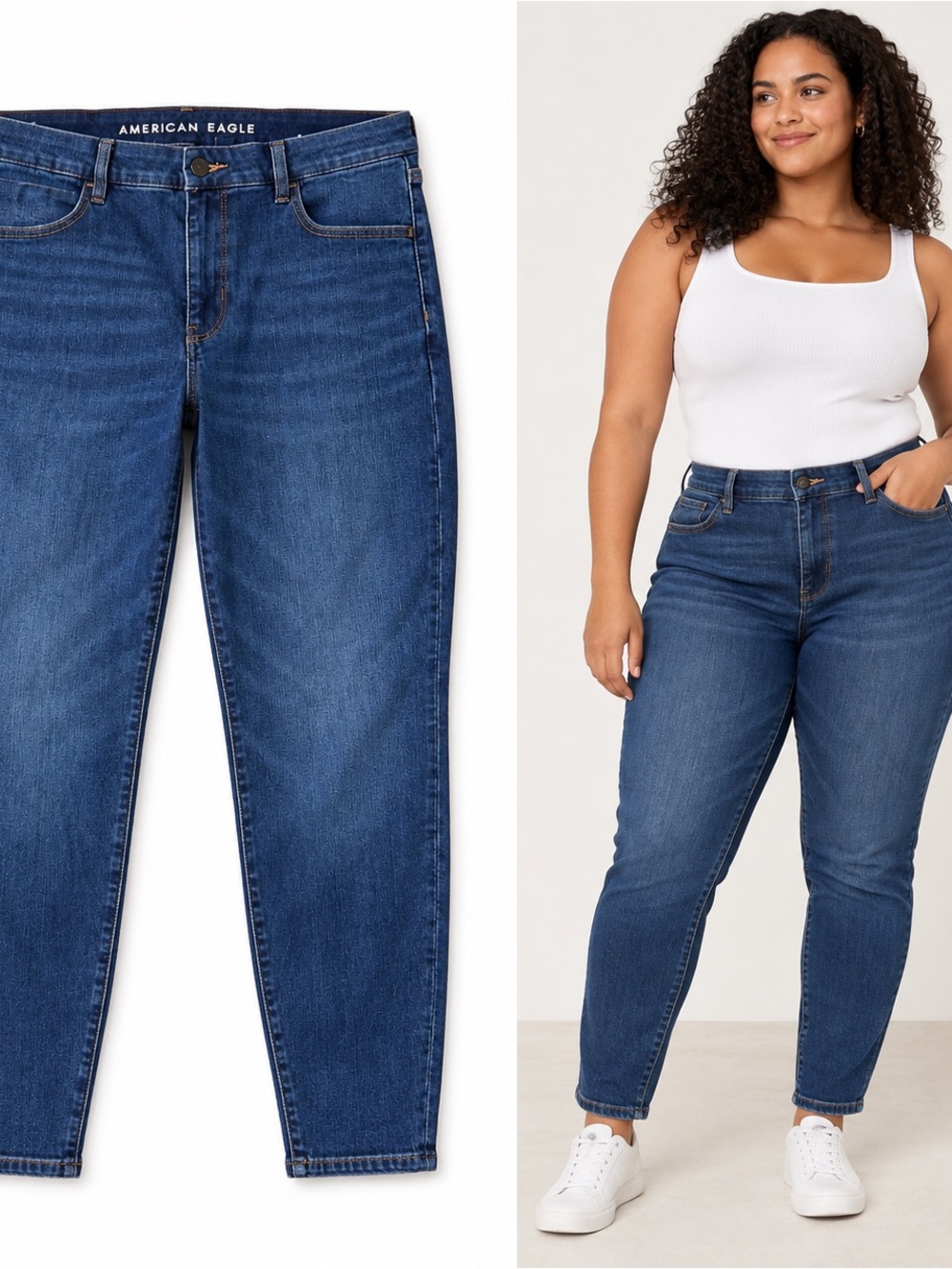 American Eagle Outfitters High-Rise Skinny Jeans - Medium Blue Wash 16 short